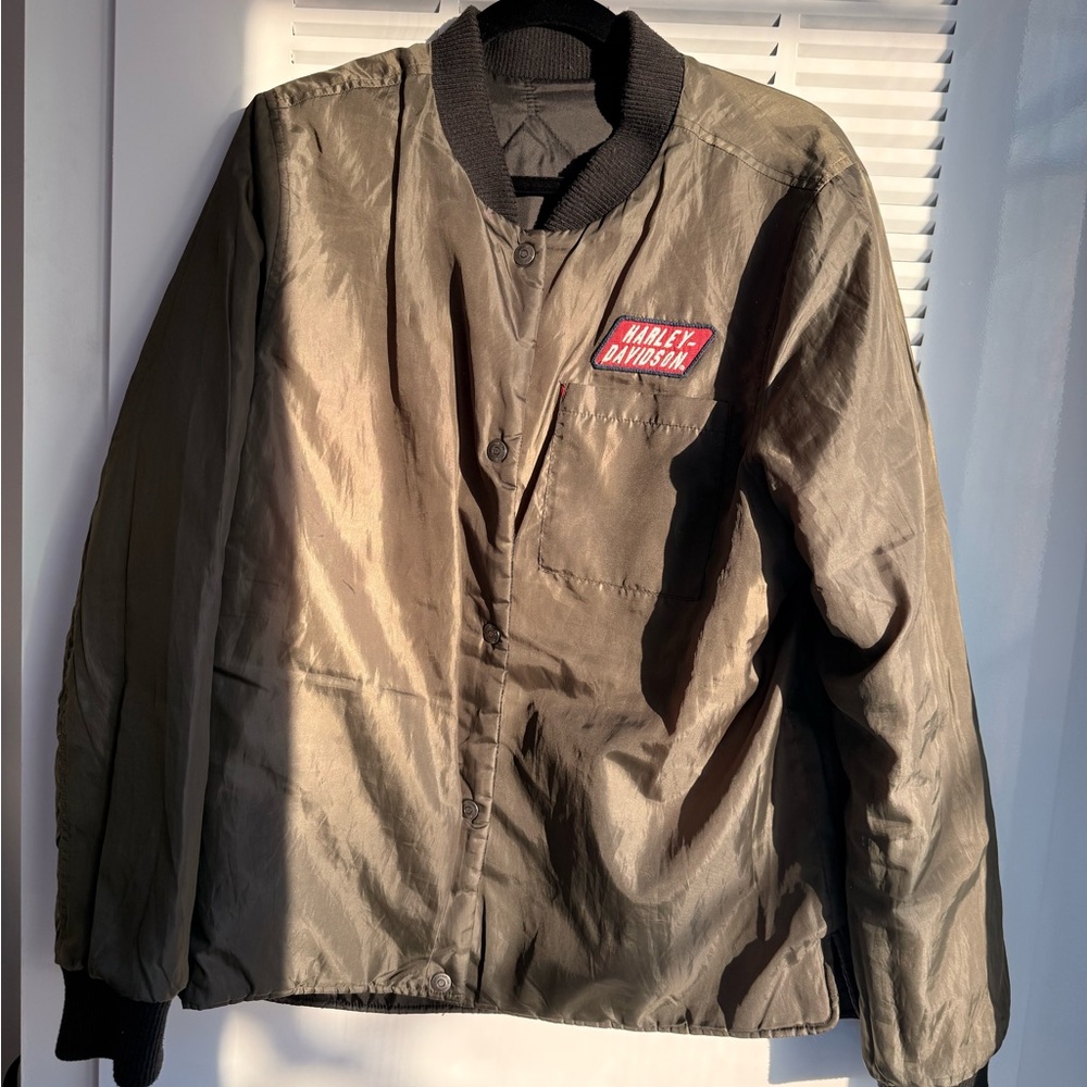 Reversible Harley-Davidson Black Quilted Jacket with Patch - Picture 5 of 5